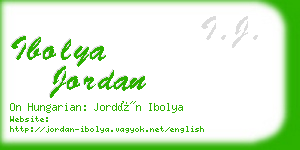 ibolya jordan business card